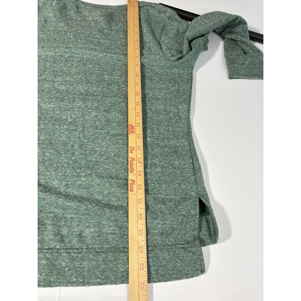 Women's Christmas Tree Long Sleeve Tshirt Green Silver Small Holiday Top - Picture 9 of 13